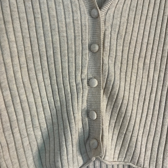 7 FOR ALL MANKIND Cream Button Down Ribbed Cardigan Size S - Picture 3 of 4